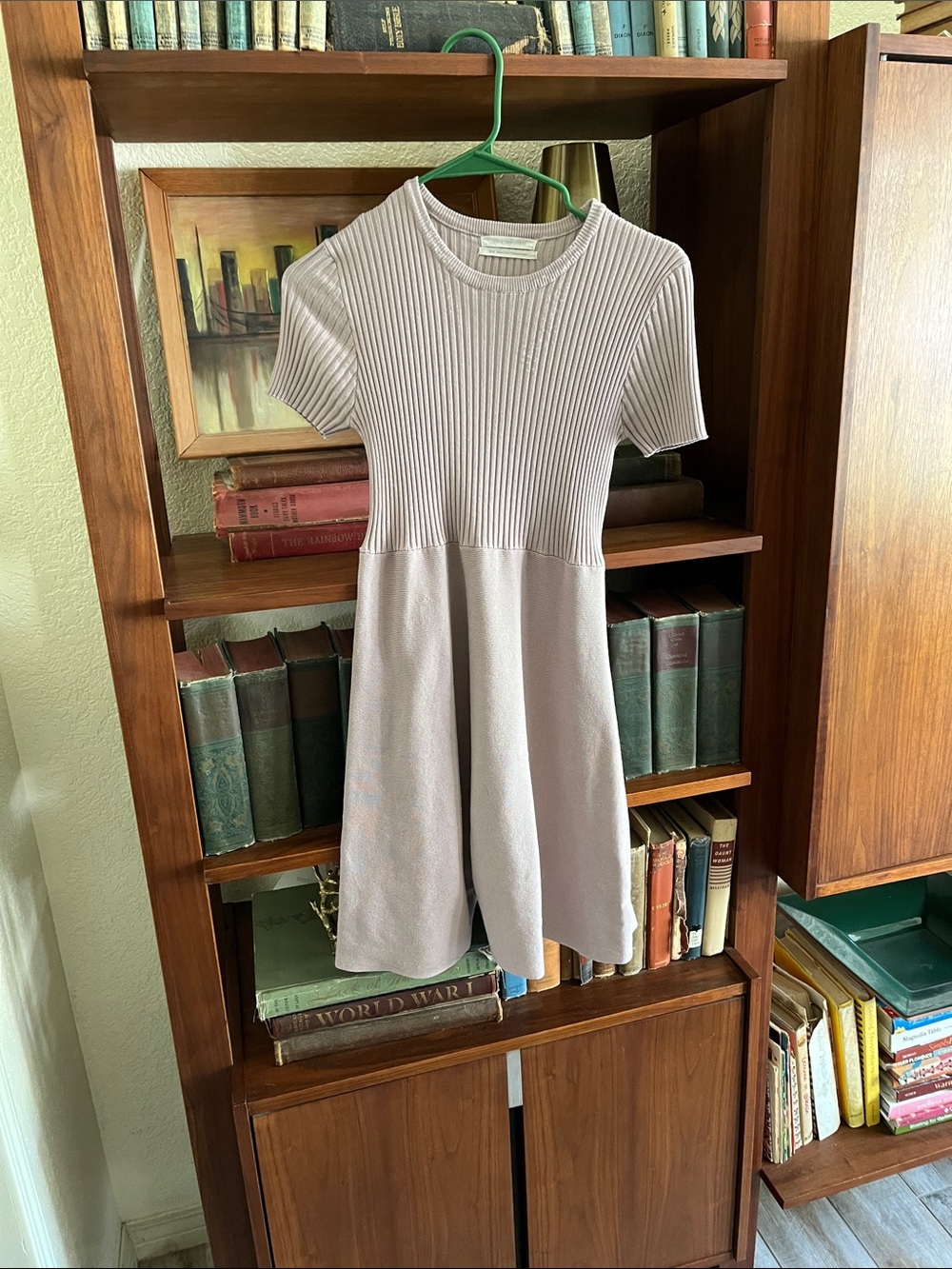 Urban Outfitters Ribbed Top in Light Taupe